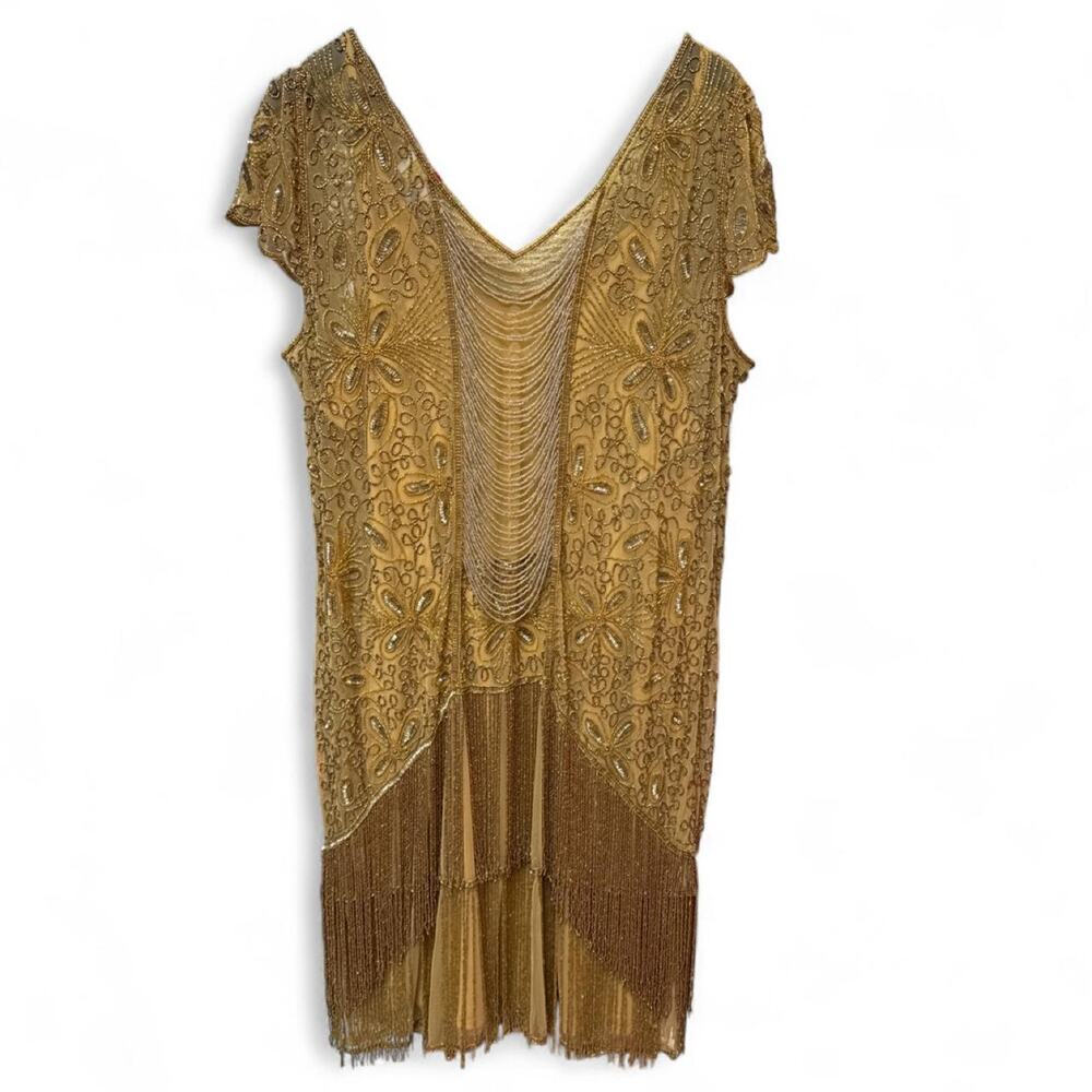 New house of joy gold beaded dress